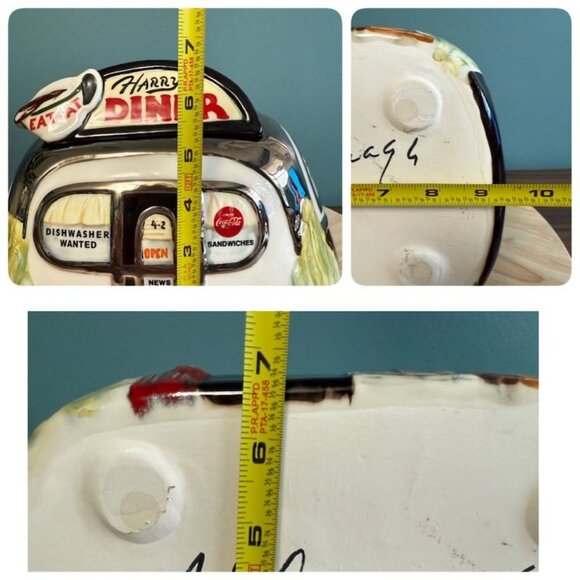 Vintage Henry Cavanagh Harrys Diner Ceramic Cookie Jar Retro Black & White EUC - Picture 9 of 9